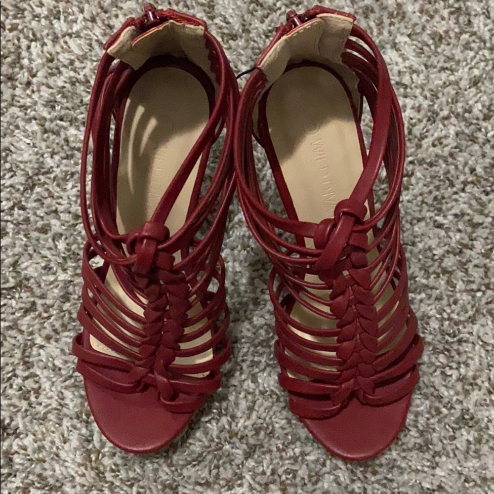 Red high heels never worn